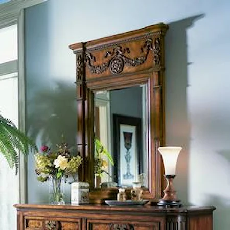 Hand Carved Bedroom Vertical Dresser Mirror